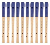 Classic Cantabile Pivella Flauto Dolce C-Soprano - 10 flauti acero con testa plastica - diteggiatura tedesca - custodia, tabella diteggiatura, bastoncino pulisci e grasso sughero - Blu