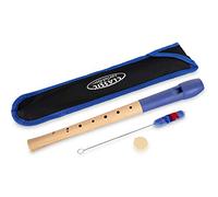 Classic Cantabile Pivella Flauto Dolce C-Soprano in acero con testa plastica, per principianti. Diteggiatura barocca. Include custodia, tabella, bastoncino pulizia e grasso sughero. Blu.