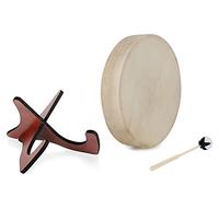 Classic Cantabile SD-16 Tamburo Sciamanico 16" con pelle di capra, diametro 41 cm, profondità 7 cm, effetto stimolante, dispositivo di fissaggio, bacchetta e supporto inclusi.