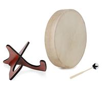Classic Cantabile SD-18 Tamburo Sciamanico 18" Set con Supporto - Diametro: 46 cm - Effetto Stimolante - Con Sistema di Fissaggio - Include Bacchetta e Supporto