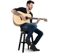 Classic Cantabile Sgabello Pub Sgabello Per Chitarra Nero Opaco, Peso: 6 | Sgabello pub di stile, Si adatta perfettamente a soggiorno, sala prove, stanza musica o cantina per feste, 8 kg