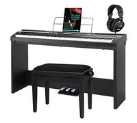 Classic Cantabile SP-150 BK Stagepiano SET incl. supporto, cuffie, panca, scuola (88 tasti soft-touch, dinamica, USB, accompagnamento, leggio, alimentatore, stativo, spartiti) nero