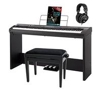 Classic Cantabile SP-250 BK Stagepiano SET nero: 88 tasti, meccanica a martello, dinamica, MIDI, USB, accompagnamento, supporto, cuffie, panca, leggio, alimentatore, spartiti, scuola inclusi.