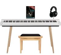 Classic Cantabile SP-316 Stage Piano Home Set - 88 tasti pesati, meccanica a martello, DAAS-sampling, polifonia 128 voci, Bluetooth audio/MIDI, stand S-316 + panca + cuffie + metodo - Bianco