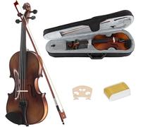 Classic Cantabile Student Violinset 1/2 (strumento per principianti/studenti, violino, fondo e fasce in acero, tavola in abete massiccio, ponticello in acero, in ustodia, archetto e colofonia)