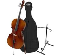 Classic Cantabile Student Violoncello 4/4 Set con arco, borsa e supporto | Tavola abete lamellare, corpo acero, accordini, finitura lucida, gigbag con tasche esterne, supporto violoncello richiudibile