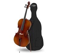 Classic Cantabile Student Violoncello 4/4: tavola in abete, fondo, fasce, manico e ponticello in acero, tastiera in tiglio tinto, meccaniche e capotasto in acero annerito. Include arco e custodia.