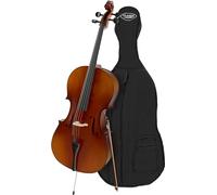 Classic Cantabile Student Violoncello 4/4: tavola in abete, fondo, fasce, manico e ponticello in acero, tastiera in tiglio tinto, meccaniche e capotasto in acero annerito. Include arco e custodia.