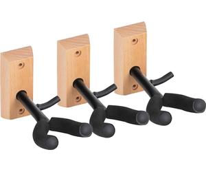 Classic Cantabile Supporto A Muro Per Violino In Legno Set Da 3, 5 cm | Supporto per violini, Piastra di base in legno, Con supporto per archetto, Imbottitura in gomma piuma sulla forcella, 5 cm