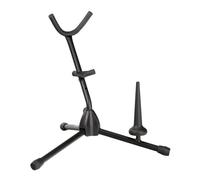 Classic Cantabile Supporto per Sassofono AS-2010 per Alto, Tenore | Supporto compatto per sassofono alto e tenore, Cono rimovibile per clarinetti, Supporti imbottiti morbidi, Peso: 1, 0 kg