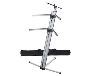 Classic Cantabile Supporto Tastiera KS-100 argento incluso microfono Pronomic e borsa per il trasporto