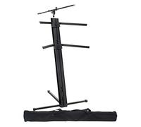Classic Cantabile Supporto Tastiera KS-100 Nero incluso microfono e borsa | Supporto tastiera doppio, Struttura stabile e regolabile, Alta capacità di carico, Lunghezza braccio: 38 cm, Peso: 8, 1 kg