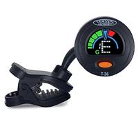Classic Cantabile T-36 Mini-Multi-Color Clip Tuner - Accordatore cromatico da clip - Display a quattro colori - 2 snodi a sfera - Adatto per chitarra, basso, ukulele e violino ecc. - Nero