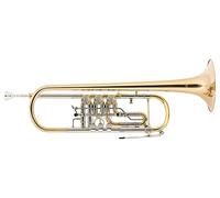 Classic Cantabile TR-43G Tromba da Concerto in Bb (ottone dorato, pistoni rotativi, trigger al 3° pistone, verniciatura trasparente, custodia rigida e bocchino inclusi)