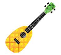 Classic Cantabile UC-240A ANA Ukulele Concerto 24" Pineapple, 18 tasti, mensola 38 cm, corde nylon, design ananas con stampa artistica, paletta verde, custodia imbottita inclusa, giallo.