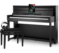 Classic Cantabile UP-1Plus SM Pianoforte Digitale Verticale Deluxe Set - 88 Tasti in Legno Pesati con Tastiera Graded Hammer - inclusi Panchetta, Cuffie e Scuola di Pianoforte - Nero Opaco