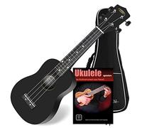 Classic Cantabile US-100 BK Ukulele soprano nero Set con custodia e guida (tedesco)