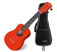 Classic Cantabile US-100 RD Ukulele Soprano Rosso - Set con Custodia | Mensura Soprano (34, 5 cm), Cassa in tiglio, Manico in acero, 15 tasti, Punti di riferimento al 5°, 12° e 15°, 5 mm