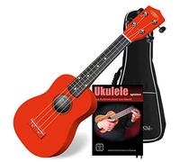 Classic Cantabile US-100 RD Ukulele Soprano Rosso Set incl. Borsa + Manuale