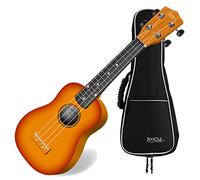 Classic Cantabile US-100 SB Ukulele Soprano Sunburst Set Con Custodia | Mensura Soprano (34, 5 cm), Corpo in tiglio, Manico in acero, 15 tasti, Marker nei tasti 5., 12. e 15., 5 mm, Peso: ca. 410 g