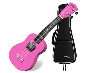 Classic Cantabile US-100 Ukulele Soprano set - per principianti, corde in nylon e custodia; facile da suonare per viaggi, tempo libero, lezioni e campeggio - Rosa