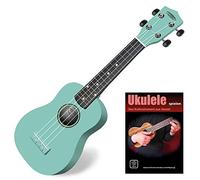 Classic Cantabile US-100 Ukulele Soprano Set - Ukulele per Principianti con Libretto - Leggero strumento hawaiano con cassa in tiglio, manico in acero e 15 tasti per viaggio e tempo libero - Turchese