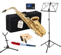 Sassofono Alto Saxofono Ottone Oro Strumenti a Fiato Set Bocchino Custodia Leggi
