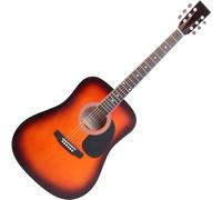 Classic Cantabile WS-10SB Chitarra Western (Dreadnought, acustica western, corde in acciaio, principianti & avanzati) Sunburst