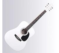 Classic Cantabile WS-10WH Chitarra Western (Dreadnought, Western acustica, corde in acciaio, principianti & avanzati) bianca