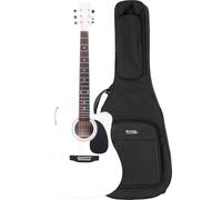 Classic Cantabile WS-10WH Chitarra Western Set Gigbag - Stile Dreadnought - bianco - con pickup, EQ e accordatore integrato - inclusa custodia morbida