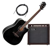 Classic Cantabile WS-20 BK "Songwriter Pro" Set - chitarra western con pickup - nero - amplificatore acustico 2 canali da 30 watt - cavo