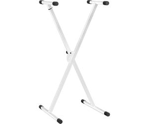 Classic Cantabile X-Keyboardstand Regolabile in Altezza Bianco, 5 cm | Regolabile in altezza a 5 livelli, Chiusura rapida affidabile, Verniciatura a polvere bianca, Manicotti in gomma antiscivolo