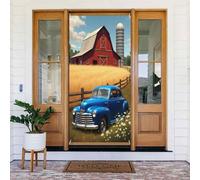 Classic Car Azure Print No.79 Coperture decorative per porta, decorazione per interni ed esterni, primavera, estate, autunno, inverno, Halloween, Natale, decorazioni per la casa