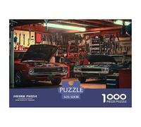 Classic Car Garage Sturdy Paper Pieces Ideal for Training Logical Thinking, Memory And Concentration in Free Time 52x38cm/1000pcs