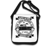 Classic Car Show - Borsa a tracolla per festa della comunità, colore: Bianco