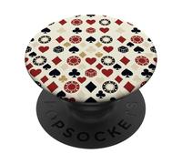 Classic Card Suit e Dadi Icons con Chip Circles Motif Art PopSockets PopGrip Adesivo