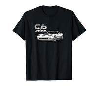 CLASSIC CARS, 2005 C6 VETTE, BIANCO, MUSCOLARE, AUTO SPORTIVE Maglietta