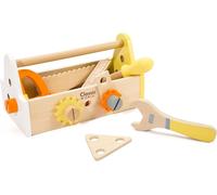 Classic World Set da falegname in legno – Cassetta con 18 pezzi