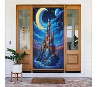 Classic Castle Tan Print No.42 Coperture decorative per porte, decorazioni per interni ed esterni, primavera, estate, autunno, inverno, Halloween, Natale, decorazioni per la casa