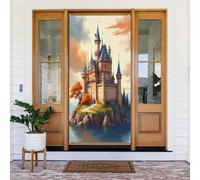 Classic Castle Tan Print No.7 Coperture decorative per porte, striscione decorativo per interni/esterni, primavera, estate, autunno, inverno, Halloween, Natale, decorazioni per la casa