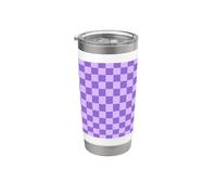 Classic Checkered Checker Checkerboard Purple Pattern Bicchiere termico in acciaio inox doppia parete