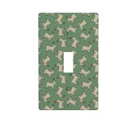 Classic Cute Goat Green Wall Plate Covers, 1 Gang Wall Plates Standard Size 11,4 cm x 7 cm, Decorative Toggle Light Switch Cover Placca di Copertura, Policarbonato Termoplastico