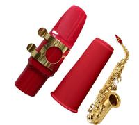 Classic Design Alto Saxophone Mouthpiece, Saxophone Mouthpiece with Ligature, Woodwinds Mouthpiece for Beginners, Portable Alto Sax Mouthpieces for Music, Training, Black, White, Red Color
