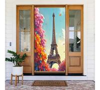Classic Eiffel Flower Print No.6 Copertine decorative per porta, decorazione per interni ed esterni, primavera, estate, autunno, inverno, Halloween, Natale, decorazioni per la casa