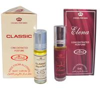 Classic & Elena Concentrated Perfume Oil Roll-On (6ml x 2 Combo Pack) | Alcohol-Free Long Lasting Arabic Attar for Men & Women | Floral, Woody, Musky Unisex Perfume