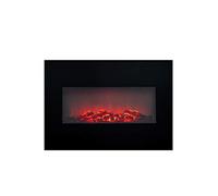 Classic Fire Memphis Camineo Elettrico - Caminetto Elettrico con Riscaldamento, Telecomando e Timer - Stufa Elettrica con Fiamme LED - 1800W - Montaggio da Parete - Nero