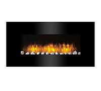 Classic Fire Vancouver Camineo Elettrico - Caminetto Elettrico 105,5 x 48 x 12 cm - Stufa Elettrica con Fiamme LED - con Riscaldamento, Telecomando e Timer - 2000W - Montaggio a Parete - Nero