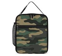 Classic Green Black Camouflage Lunch Box Riutilizzabile Lunch Bag per uomo Donna Work Lunchbox piccolo isolato per Unisex Adult Work Picnic