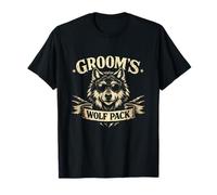 Classic Groom's Wolf Pack Bachelor Team Groomsmen Crew Party Maglietta