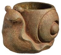 Classic Home and Garden Cement Buddies Fioriera per interni ed esterni, con foro di drenaggio, modello lumaca sorridente, grande, marrone ruggine, 20,3 cm